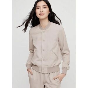 ARITZIA Wilfred Poussin Concrete Belton Bomber Jacket in Taupe Size Large